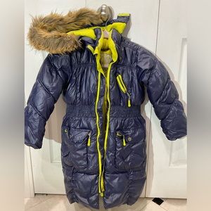 🌹🌹DEUX PAR DEUX Girl’s Mid Warm Removable Hood Pockets Coat, 6